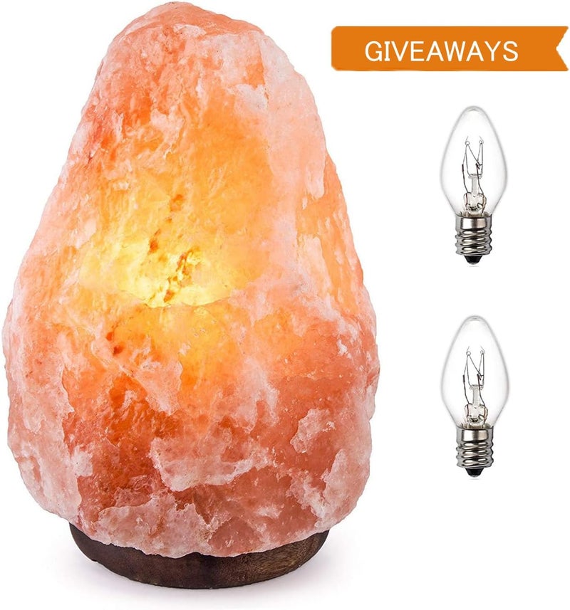 Needs&Gifts Himalayan Salt Lamp with Natural Himalayan Crystal Rock, Hand Crafted Wooden Base from Foothills of The Himalayas, Home Decor, Night Light & Gifts - Image 2